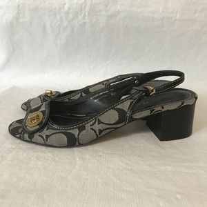 Coach Jacque Slingback Block Heeled Sandals